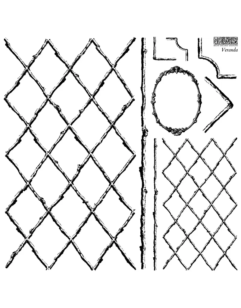 Iron Orchid Designs Veranda (two sheet set) Decor Stamp | Iron Orchid Designs 12"x12"