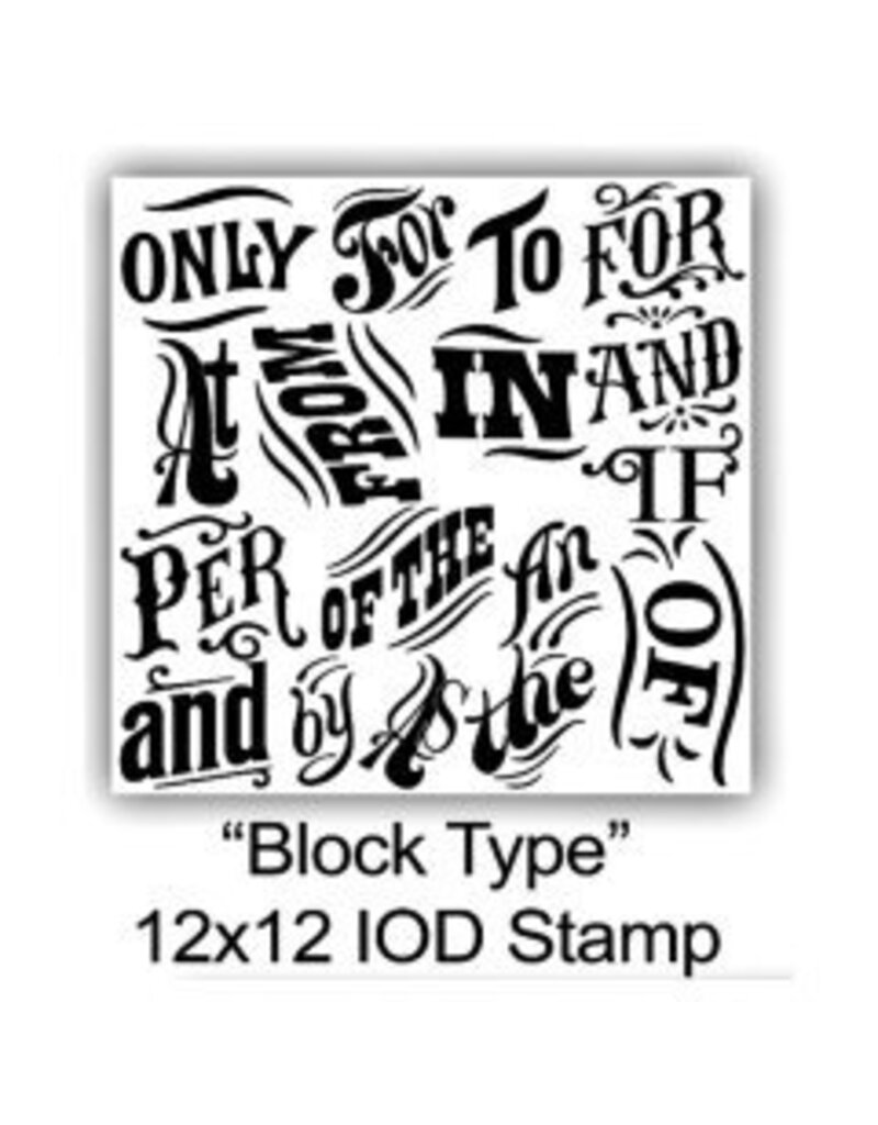 Iron Orchid Designs Block Type Decor Stamp | Iron Orchid Designs 12"x12"