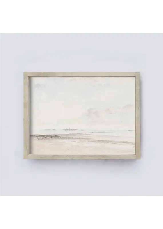 Hoekstra Decor Coastal Beach Print | Aged Farmhouse Frame 25"x19"