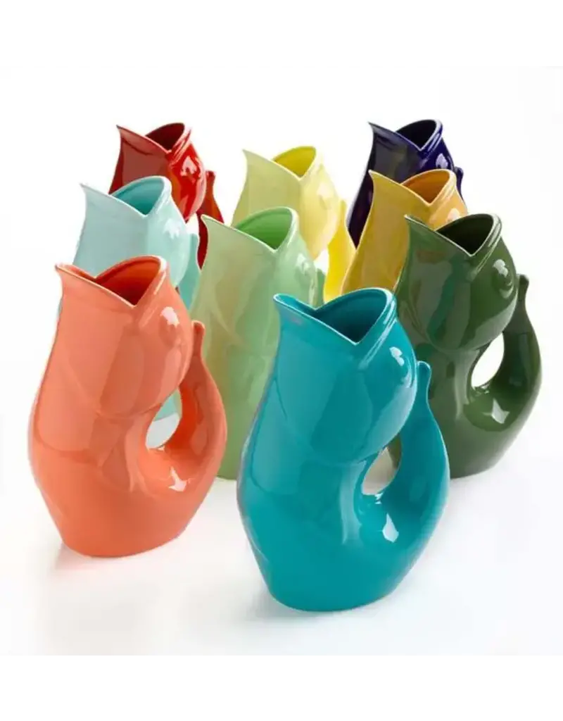 Gurgle Pot Pitcher in Aqua