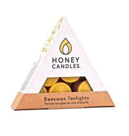 Honeybee Candles Natural Beeswax package of 6 with refillable Glass Cup