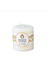 Honeybee Candles 3" Round Cream Beeswax Pillar Candle | 3" high