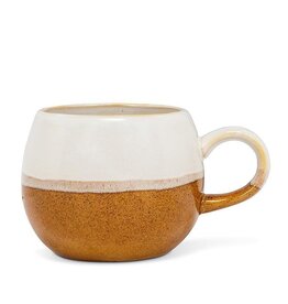 Abbott Collection Ball Mug in White & Toffee