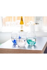 Abbott Collection Turquoise Fused Stemless Wine Glass