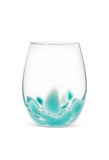 Abbott Collection Turquoise Fused Stemless Wine Glass