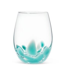 Abbott Collection Turquoise Fused Stemless Wine Glass