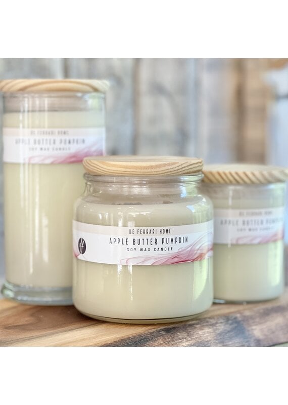 DeFerrari Candles Apple Butter Pumpkin Apothecary Soy Wax Candle