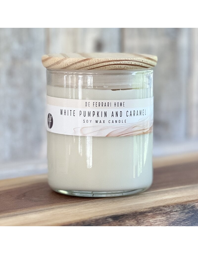 DeFerrari Candles White Pumpkin and Caramel Apothecary Soy Wax Candle