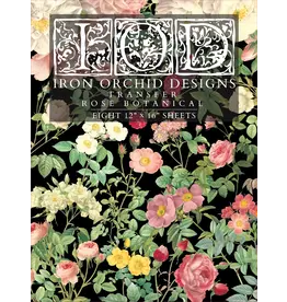 Iron Orchid Designs Rose Botanical Transfer Pad eight 8"x12" sheets | Iron Orchid Designs