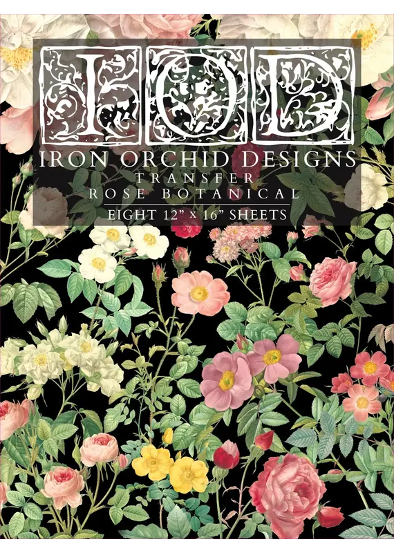 Iron Orchid Designs Rose Botanical Transfer Pad eight 8"x12" sheets | Iron Orchid Designs
