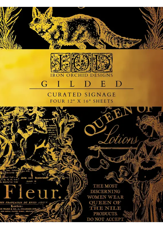 Iron Orchid Designs Curated Signage Gilded Gold Foil Transfer Pad - four 12"x16" sheets | Iron Orchid Designs