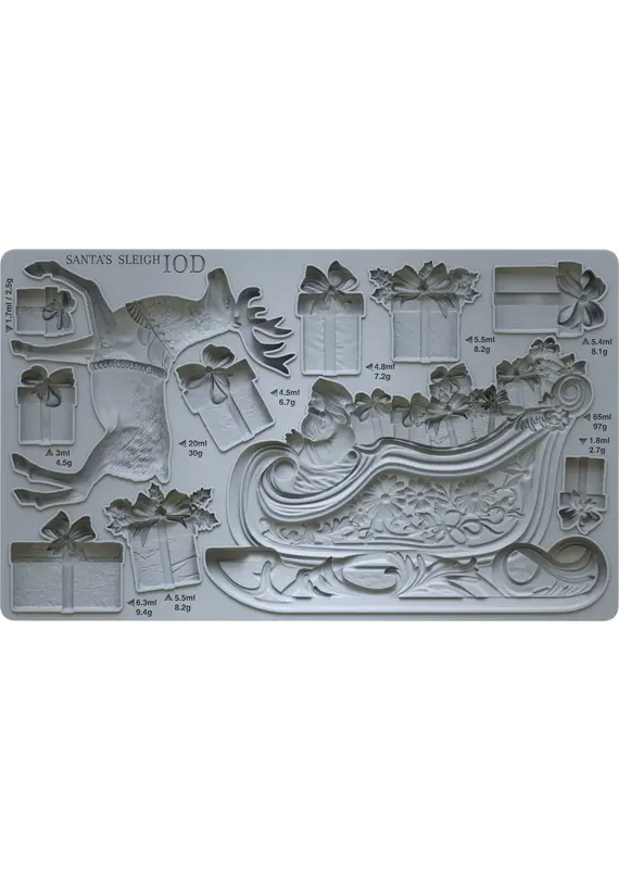 Iron Orchid Designs Santa's Sleigh *Limited Edition IOD Decor Mould (6″x10″)