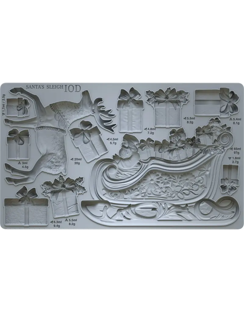 Iron Orchid Designs Santa's Sleigh *Limited Edition IOD Decor Mould (6″x10″)