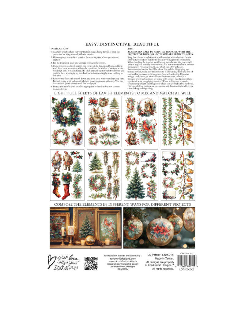 Iron Orchid Designs Yuletide *Limited Edition Transfer Pad - eight 8"x12" sheets | Iron Orchid Designs