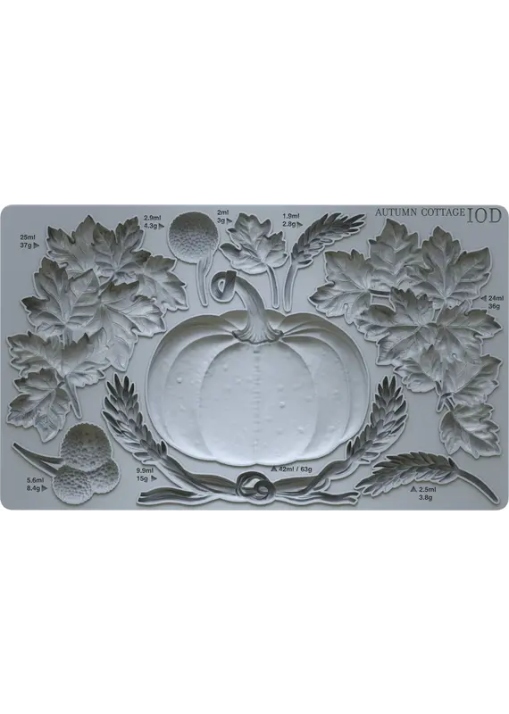 Iron Orchid Designs Autumn Cottage *Limited Edition IOD Decor Mould (6″x10″)