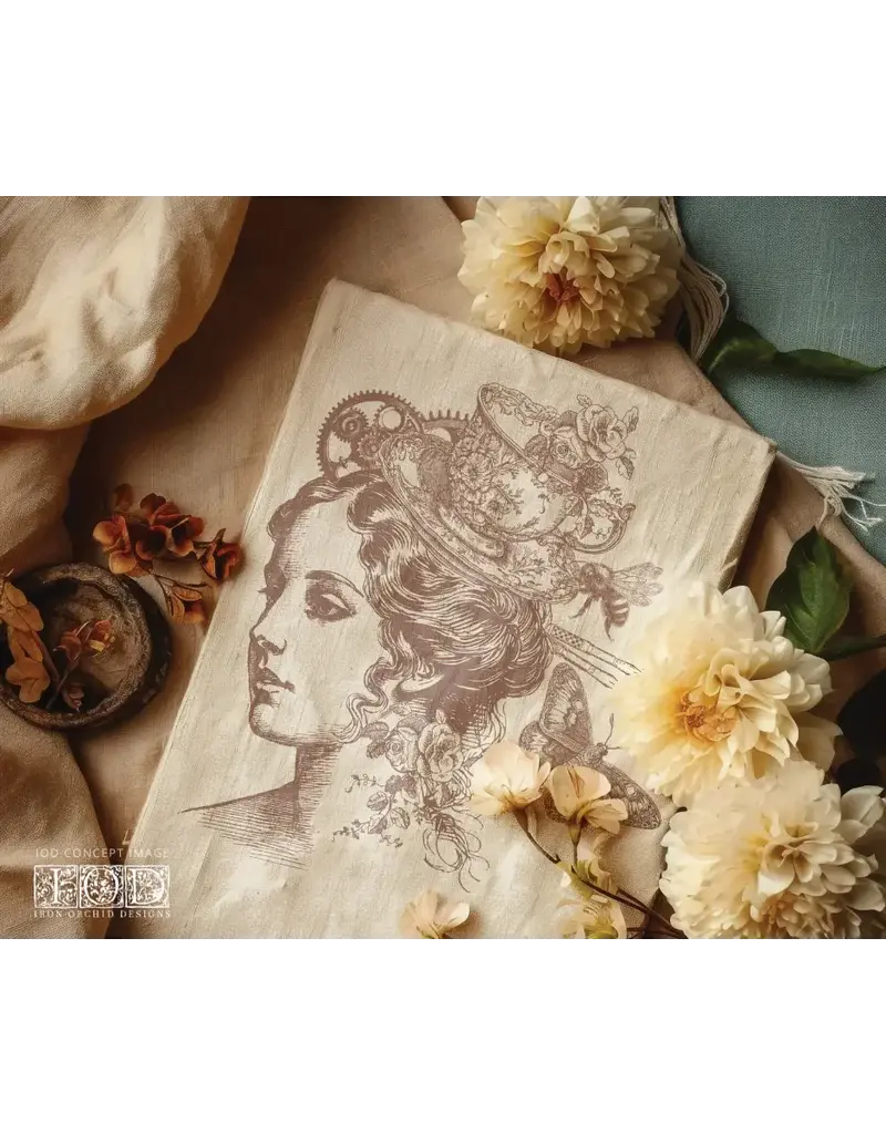 Farrow & Ball Paint Charlotte Decor Stamp | Iron Orchid Designs 12"x12" with masks