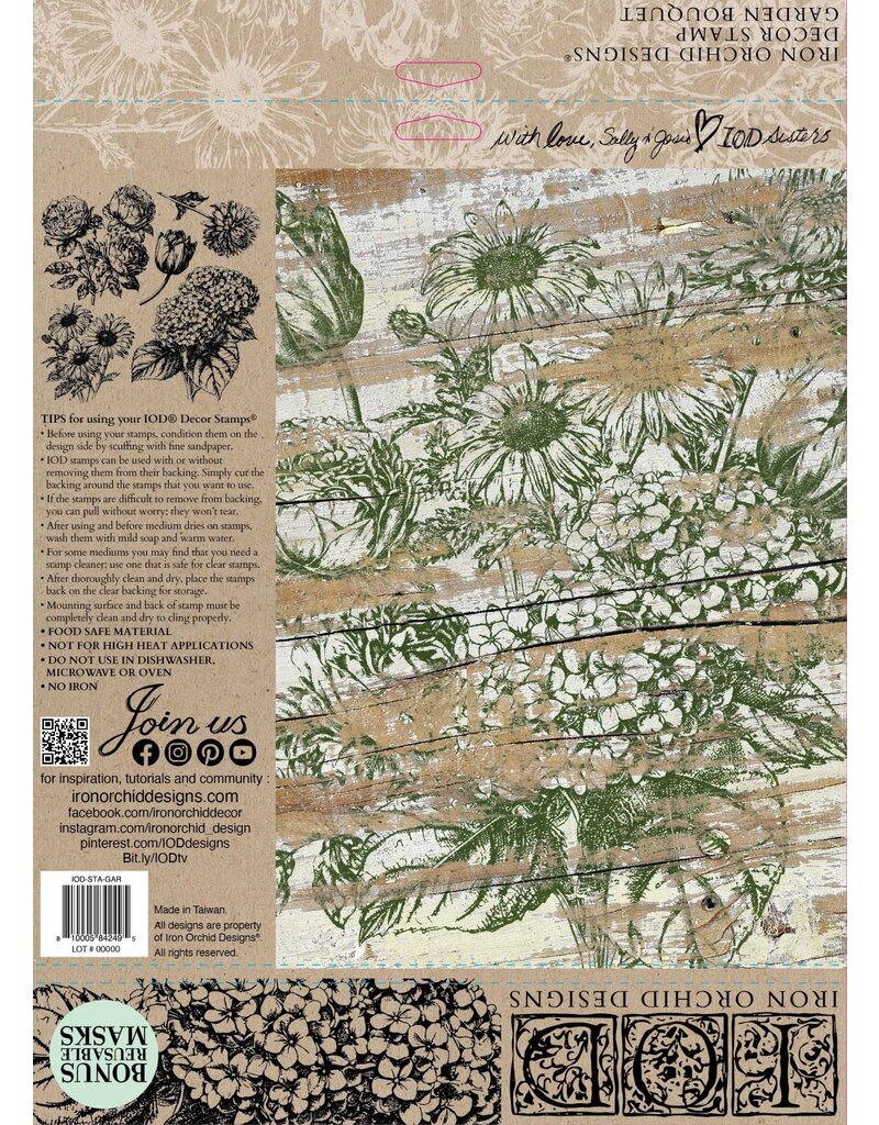 Iron Orchid Designs Garden Bouquet Decor Stamp | Iron Orchid Designs 12"x12"