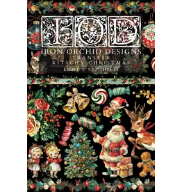 Iron Orchid Designs Kitschy Christmas *Limited Edition Transfer Pad - eight 8"x12" sheets | Iron Orchid Designs