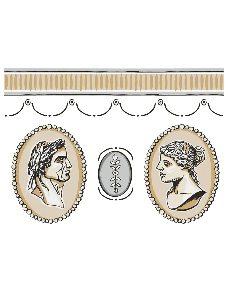 Iron Orchid Designs Classical Cameo (eight sheet 12"x16") Paint Inlay | Iron Orchid Designs
