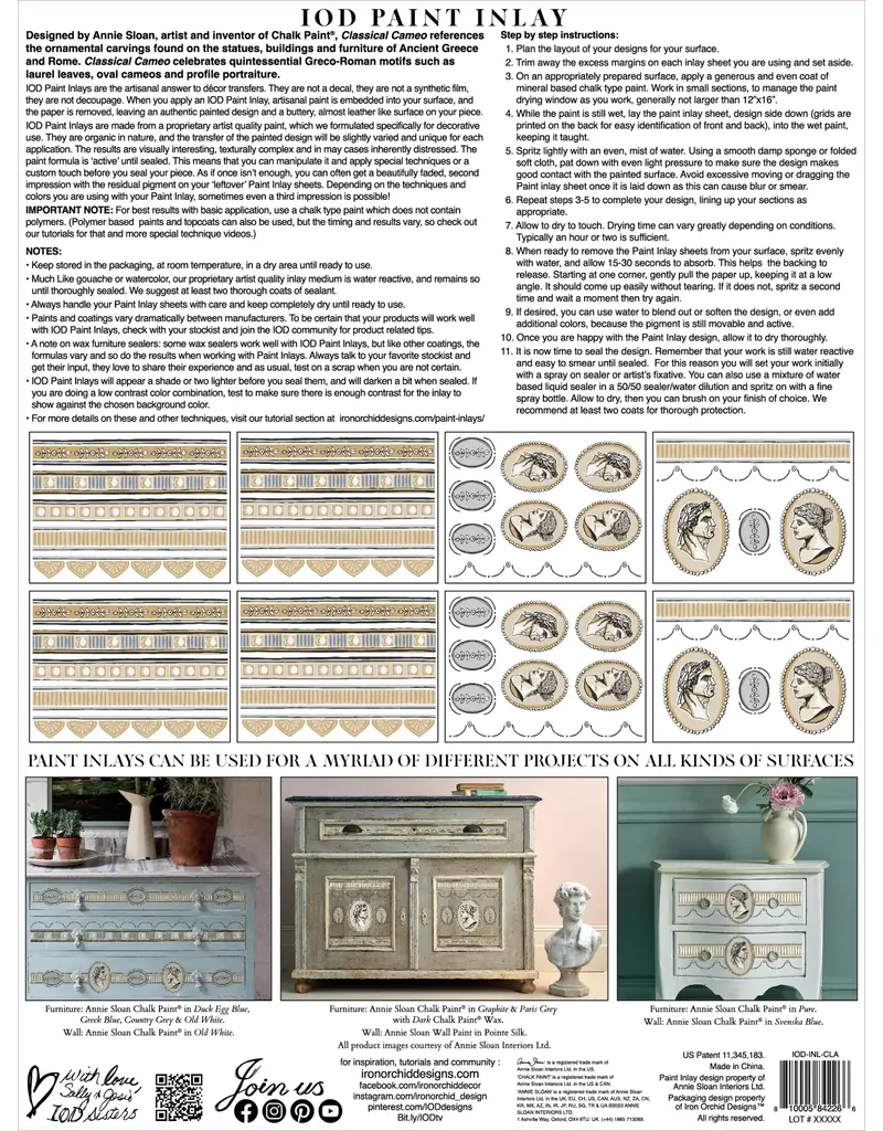 Iron Orchid Designs Classical Cameo (eight sheet 12"x16") Paint Inlay | Iron Orchid Designs