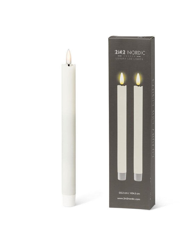 Abbott Collection Flameless LED Taper Candle. Set of 2 | Off White