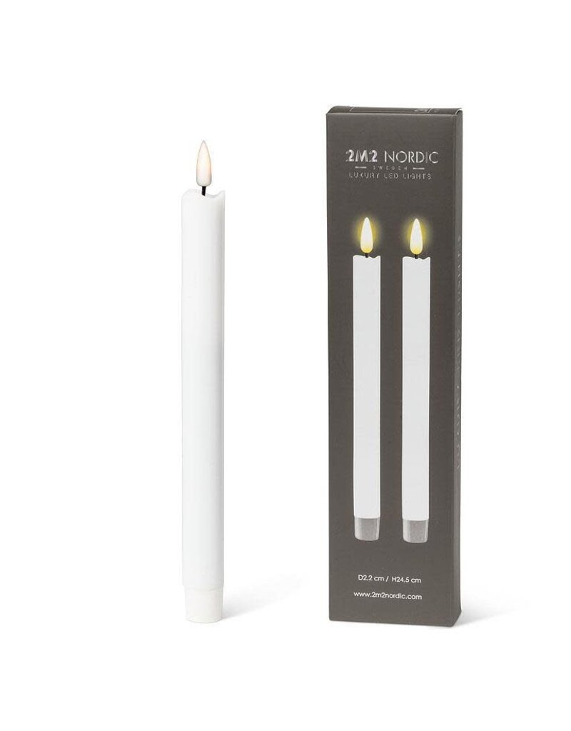 Abbott Collection Flameless LED Taper Candle. Set of 2 | White
