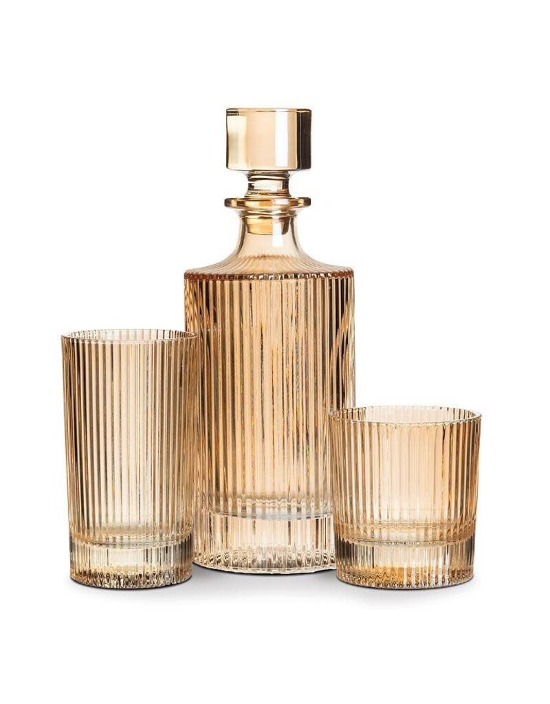 Abbott Collection Vertical Optic Decanter in Amber