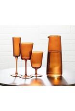 Abbott Collection Optic Swirl Drinking Glass | Dark Amber
