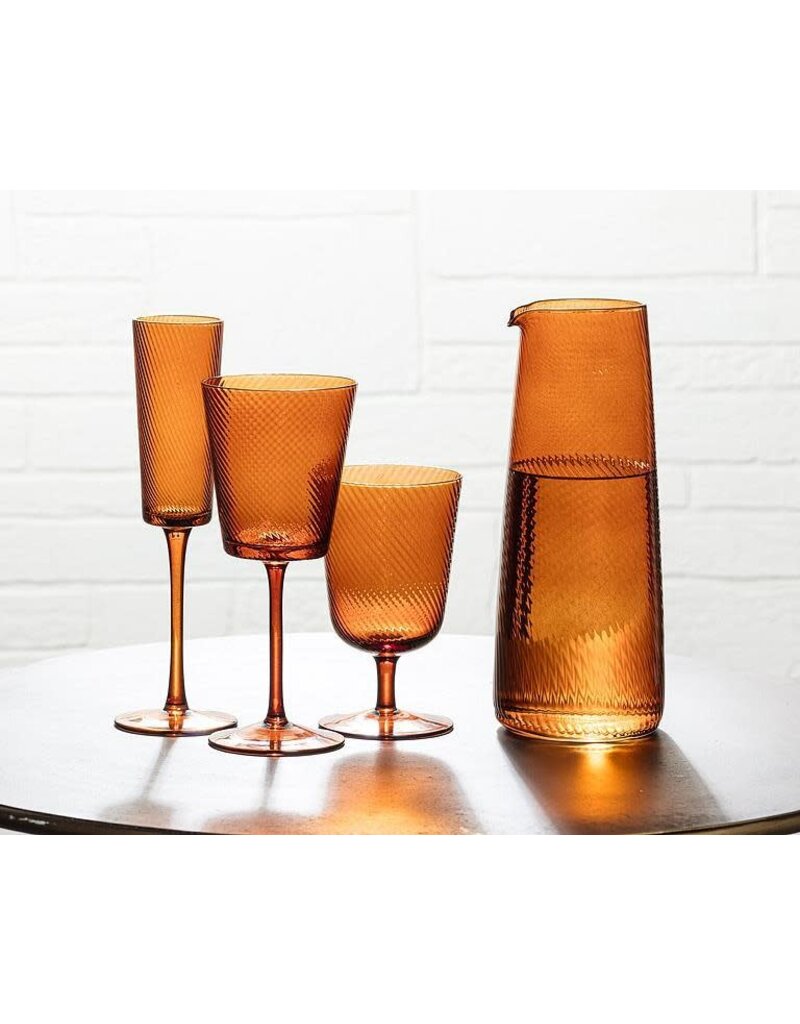 Abbott Collection Optic Swirl Drinking Glass | Dark Amber