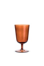 Abbott Collection Optic Swirl Drinking Glass | Dark Amber