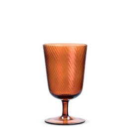 Abbott Collection Optic Swirl Drinking Glass | Dark Amber