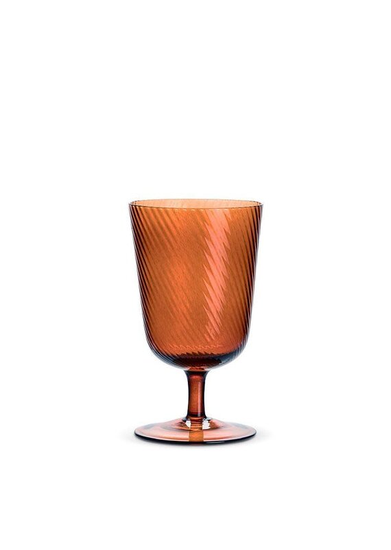 Abbott Collection Optic Swirl Drinking Glass | Dark Amber