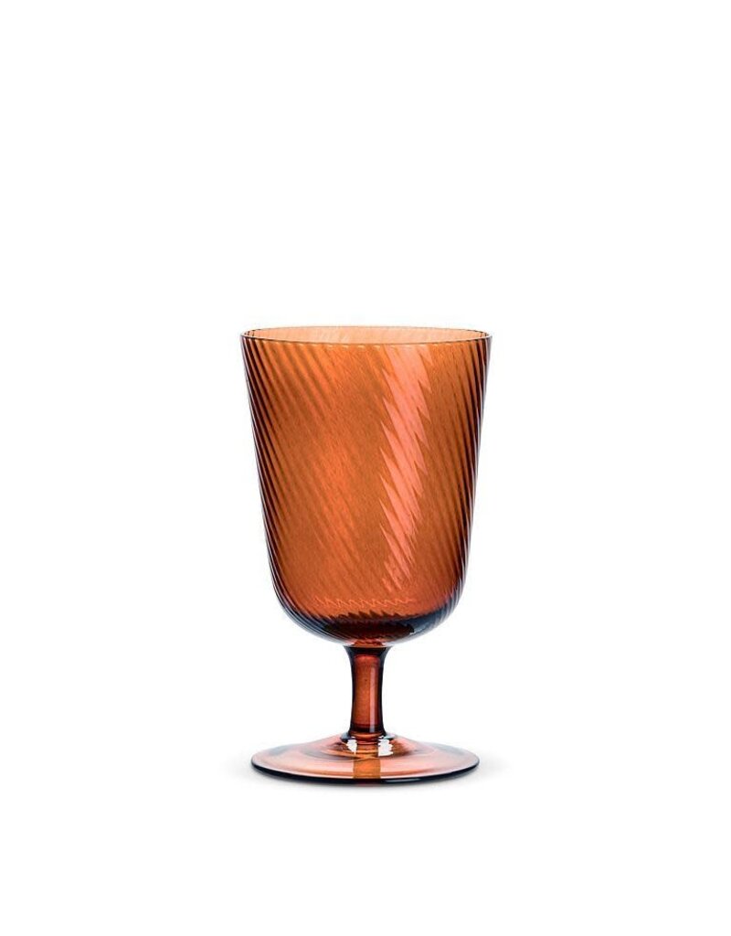 Abbott Collection Optic Swirl Drinking Glass | Dark Amber