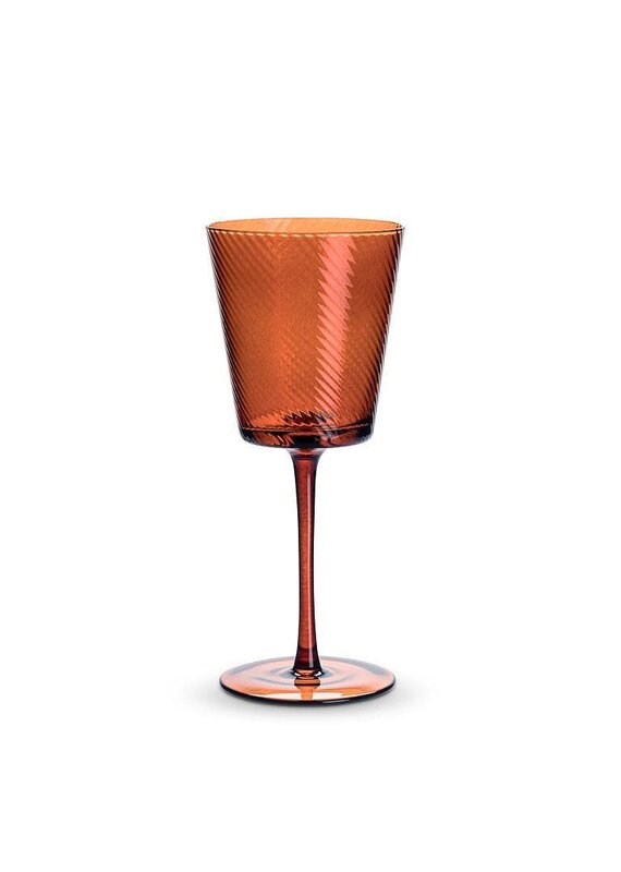 Abbott Collection Optic Swirl Wine Glass | Dark Amber