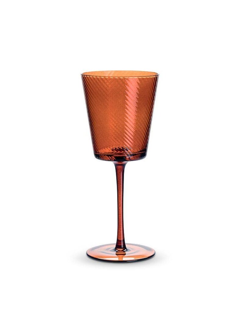 Abbott Collection Optic Swirl Wine Glass | Dark Amber