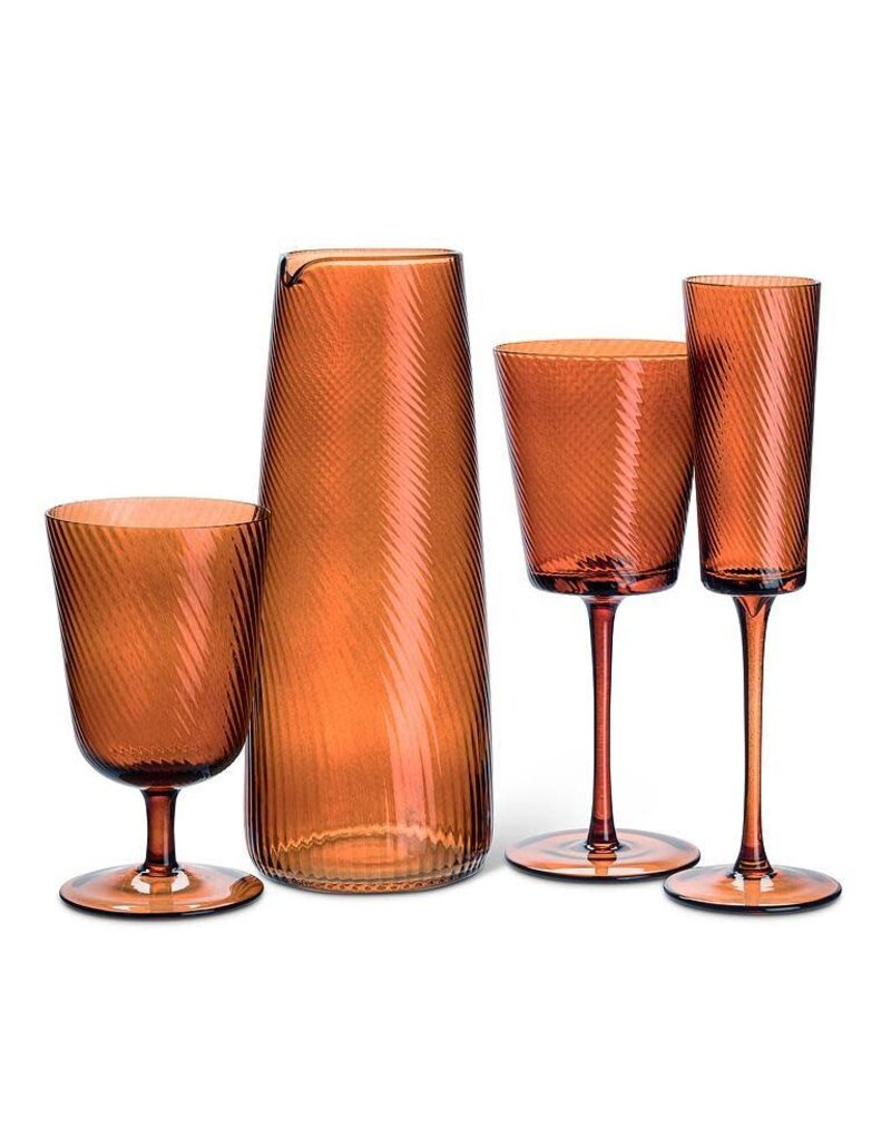 Abbott Collection Optic Swirl Wine Glass | Dark Amber