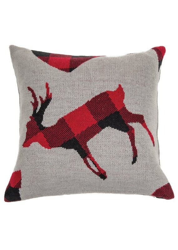 Brunelli Buffalo Plaid Deer Toss Cushion by Brunelli