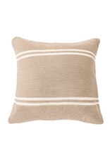 Brunelli Striped Tauped Knitted Toss Cushion by Brunelli | 18"x18"