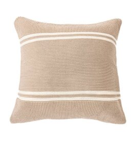 Brunelli Striped Tauped Knitted Toss Cushion by Brunelli | 18"x18"