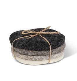 Abbott Collection Round Wool Felt Coasters. Set of 4
