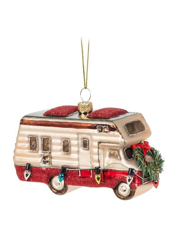 Abbott Collection Glass RV Camper Ornament