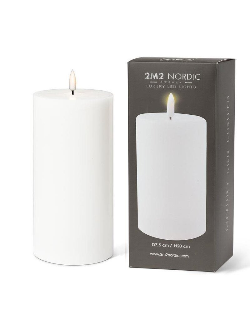 Abbott Collection Flameless LED Pillar Candle 3.5"x8" | White