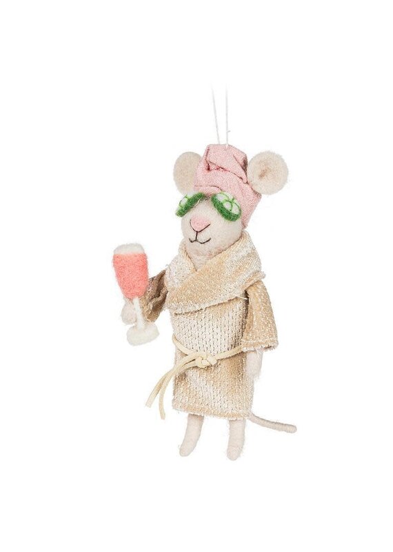 Abbott Collection Spa Mouse with Cucumbers Ornament