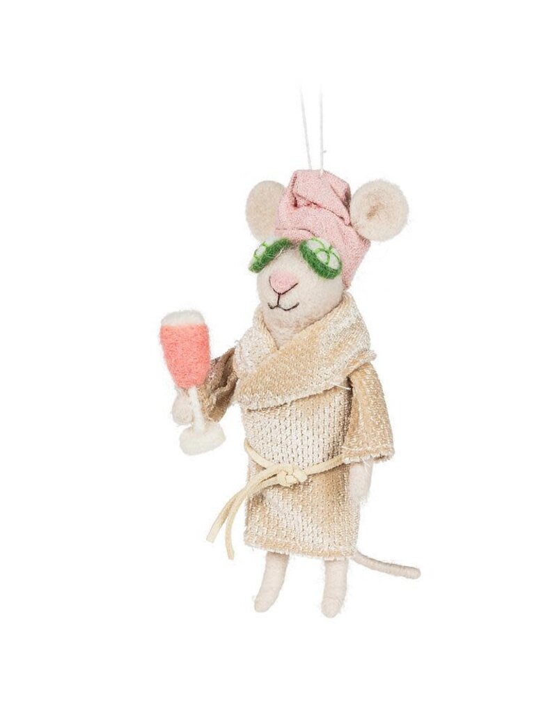Abbott Collection Spa Mouse with Cucumbers Ornament