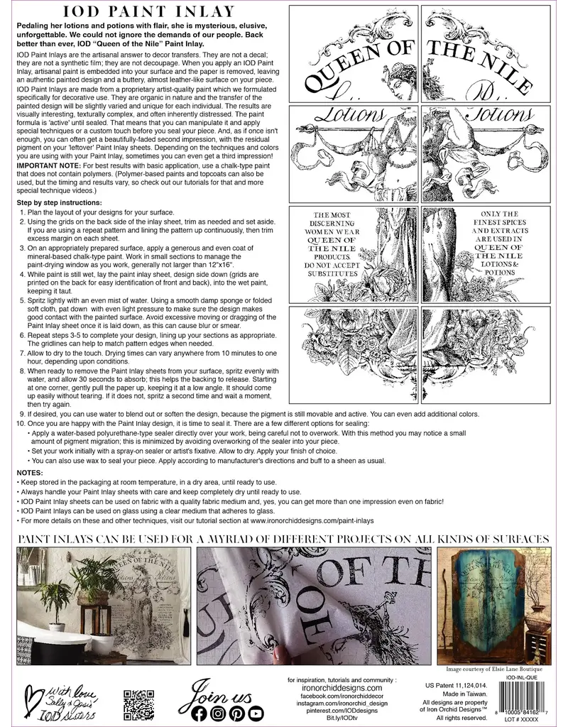 Iron Orchid Designs Queen of the Nile ( eight sheet 12"x16") Paint Inlay | Iron Orchid Designs