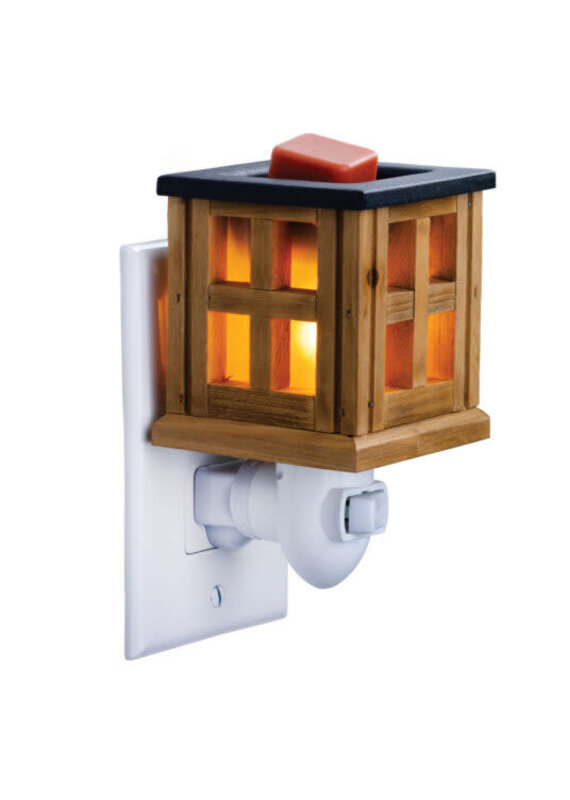 Wood Lantern Pluggable Wax Melt Fragrance Warmer