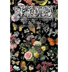 Iron Orchid Designs Wilde Bloemen Transfer Pad eight 8"x12" sheets | Iron Orchid Designs