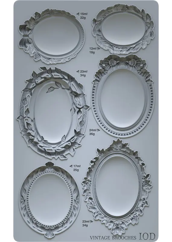 Iron Orchid Designs Vintage Brooches IOD Decor Mould (6″x10″)