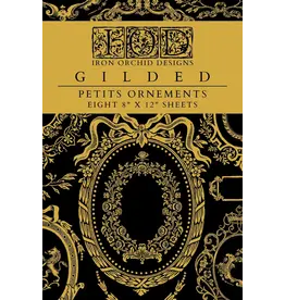 Iron Orchid Designs Petits Ornements Gilded Gold Transfer Pad - eight 8"x12" sheets | Iron Orchid Designs
