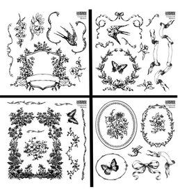 Iron Orchid Designs Countryside Memoirs (four sheet set) Decor Stamp | Iron Orchid Designs 6"x6"